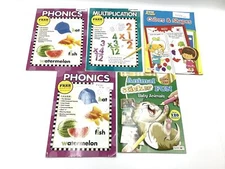 5 Pack Books For Kids Phonics Multiplication Colors & Shapes Animal Fun