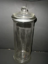 Vintage Ann's House Of Nuts Clear Glass Apothecary Style Jar Bottle 9.5”