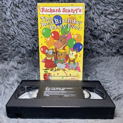 Richard Scarry The Best Birthday Party Ever VHS Tape 1993 Kids Learning Cartoon 
