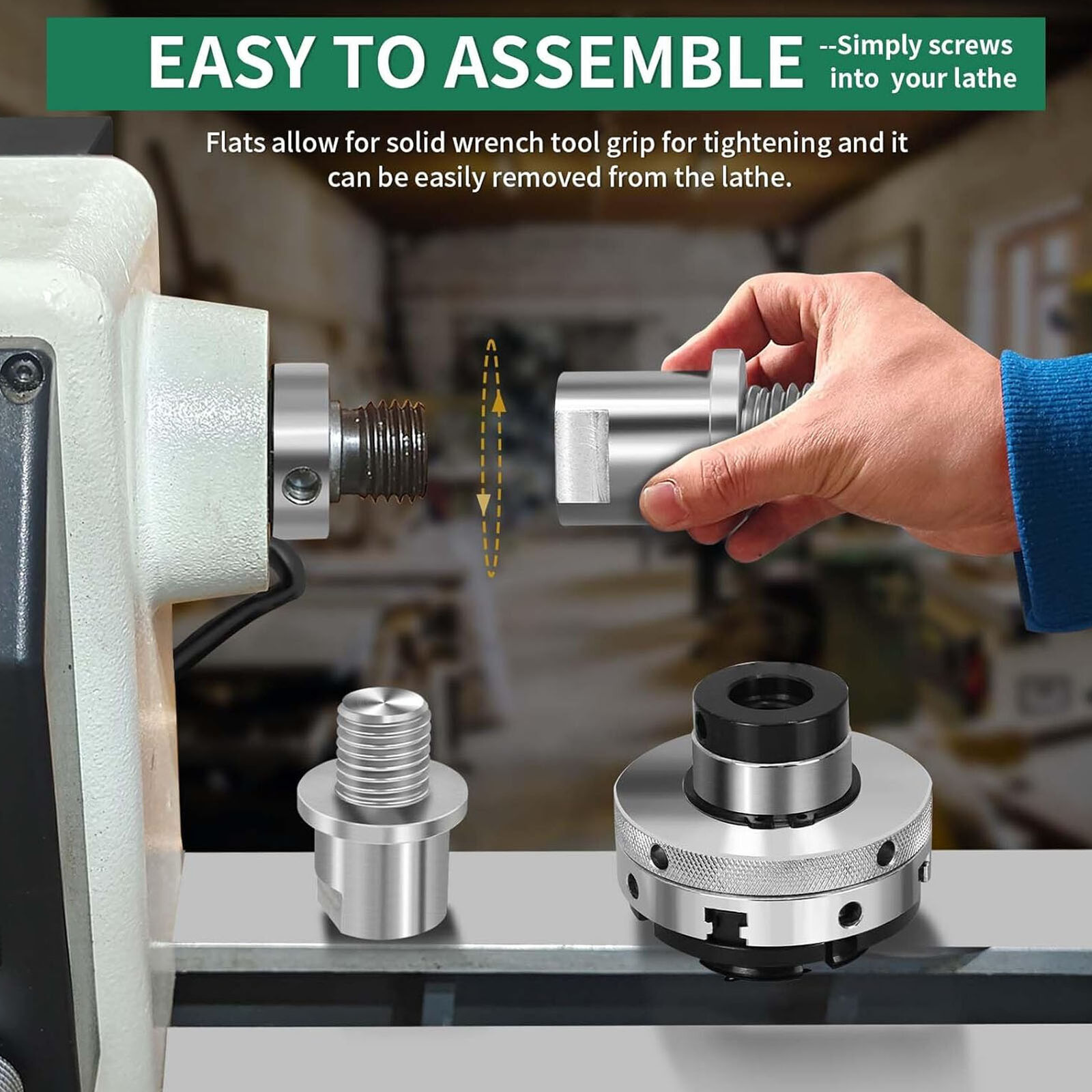 M30 x 3.5mm to 1in x 8 TPI Lathe Spindle Adapter