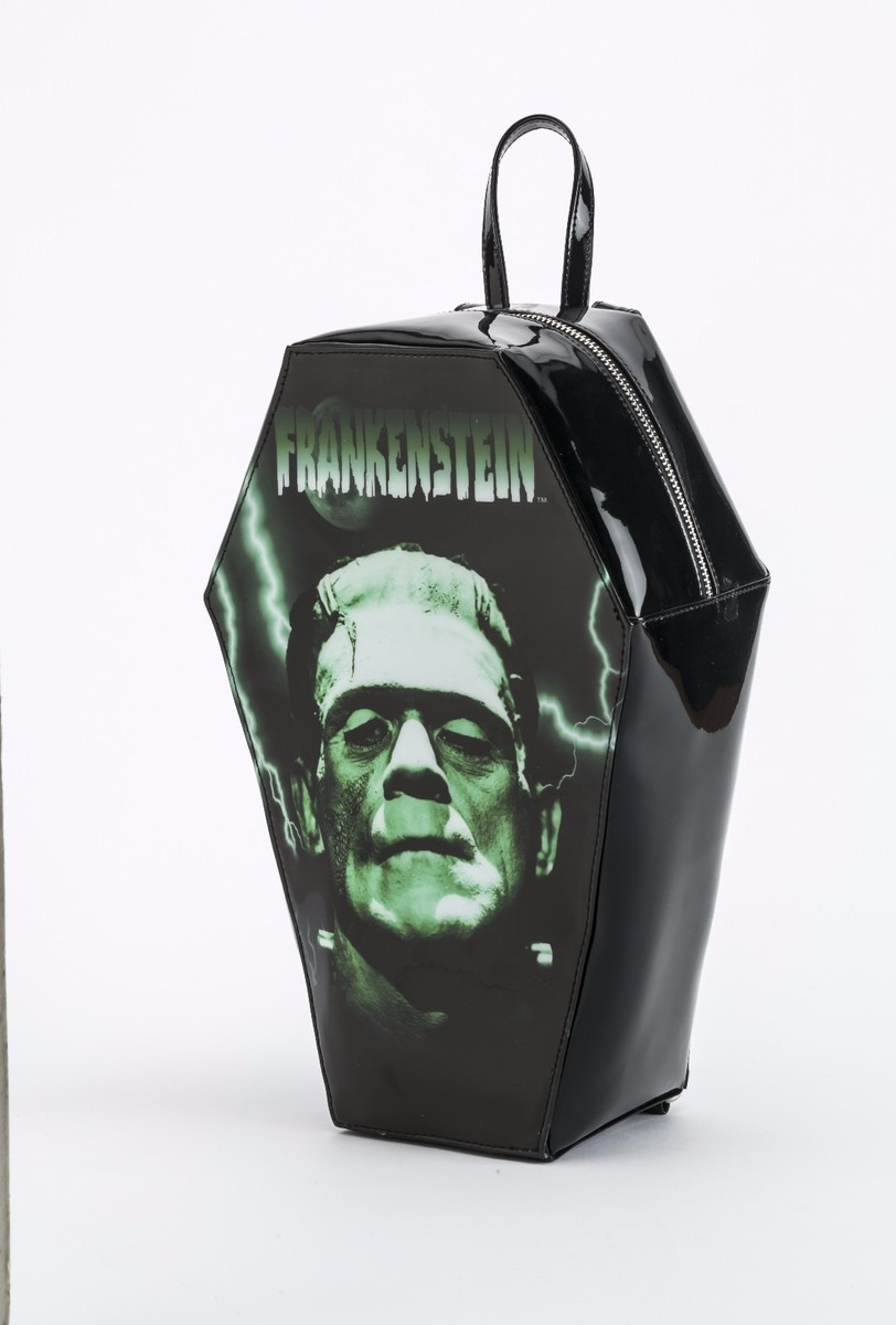 Rock Rebel Frankenstein Coffin Backpack Bag Bookbag Goth Punk