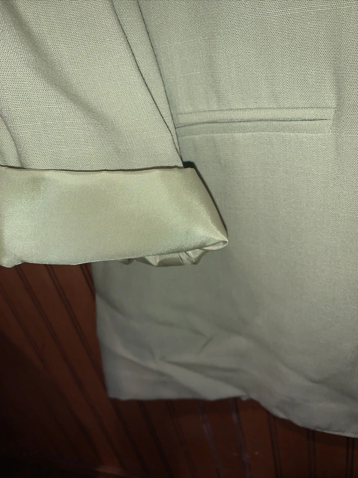 Blazer Sag Harbor verde perfeito terno jaqueta mistura de poliéster tamanho 12 um botão - Imagem 2 de 4