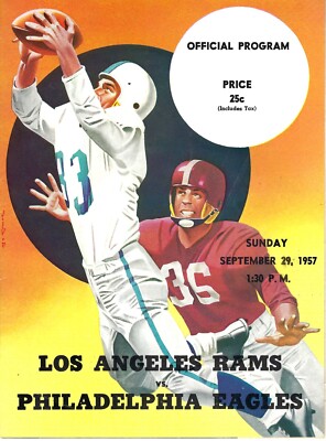 CHUCK BEDNARIK TOM BROOSHIER Autographed LOS ANGELES RAMS vs PHILADELPHIA EAGLES