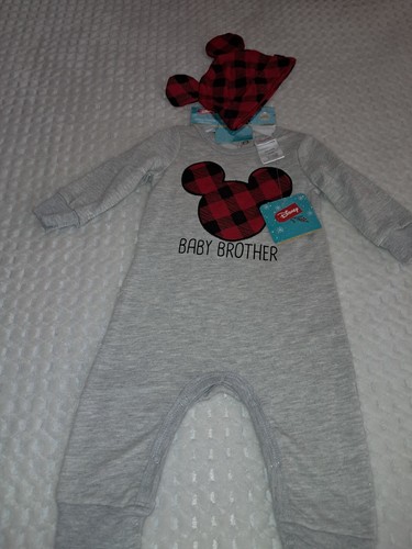 Disney Geschwister Urlaub Baby Bruder Outfit 9 Monate grau - Bild 1 von 6