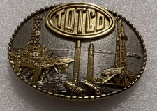 1981 TOTCO COMPANY BELT BUCKLE - HEAVY BRASS - VTG New Unused Offshore Plated