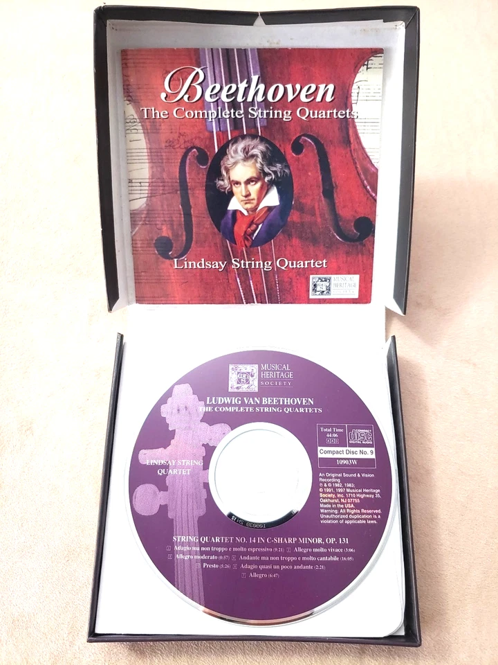 Beethoven The Complete String Quartets Lindsay String Quartet 10 Cds Box Set - Image 3 of 4