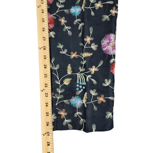 Silkland Womens Pants Embroidered Silk 16P Floral - Picture 6 of 7