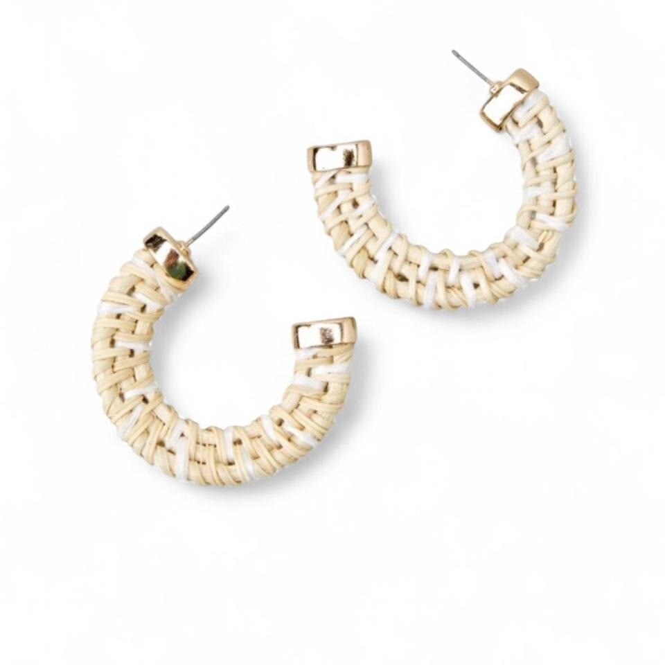 Boho Woven Hoop Earrings for Women Stylish and Lightweight-image