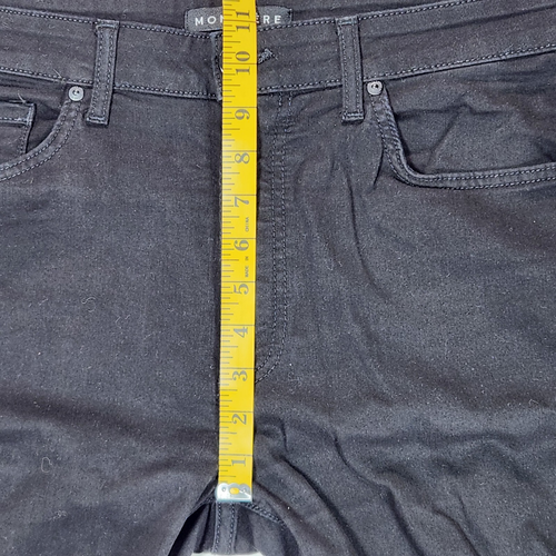 MONFRERE Greyson Skinny Fit Jeans Sz 34 Noir Black Stretch - Picture 14 of 17