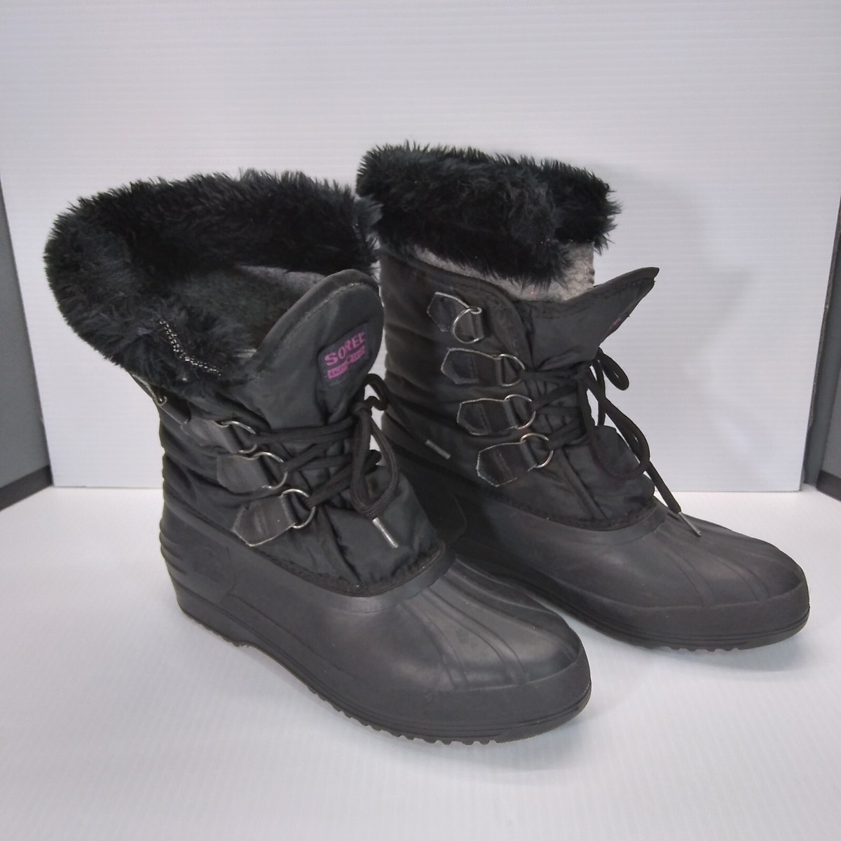 Sorel Black Ankle Boots Winter Snow Insulated Men Size 9 Woman 10.5 Warm If you main image 4