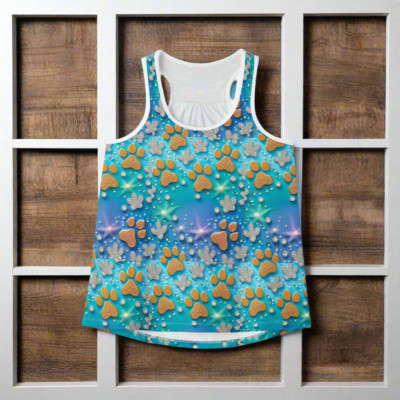 Women's Tank Top Dog Paw Bling