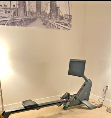 Peloton Row Rowing Machine w weights, mats, smart accessories