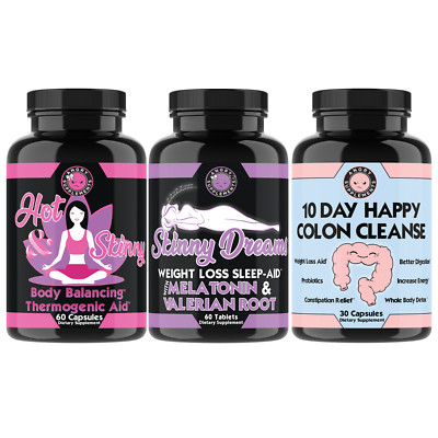 Women's Weight Loss: Hot & Skinny, Skinny Dreams, 10 Day Happy Colon Cleanse 3PK