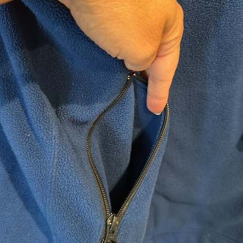 Chaps Men's Black/Blue Zip Up Fleece Jacket Size Large - Picture 5 of 7