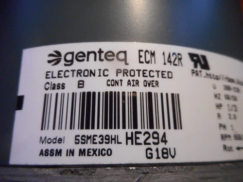 Trane SSME39HLHE294, MOT19412, D156687P01, Motor, 200/230V, 1/3HP, 1 Phase