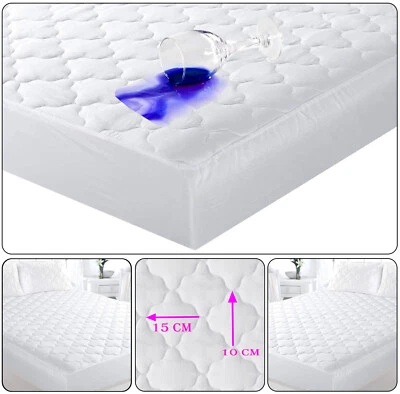 MIA 100% Waterproof Quilted Mattress Protector Extra Deep Fitted Bed Sheet Cover Kin