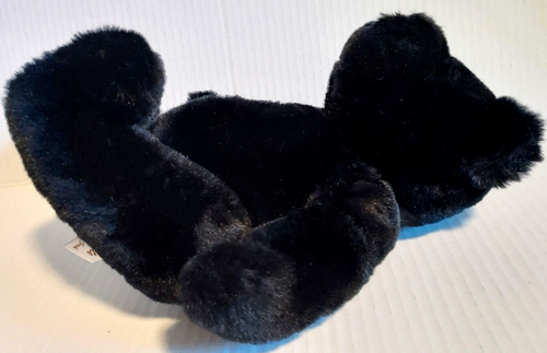 Velvete by Greek Plush Black Bear 11" Beanbag Stuffed Toy - Extra Soft! - Picture 4 of 5