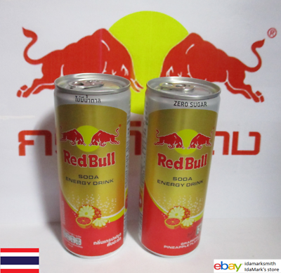 Empty RED BULL ZERO Energy GRAPEFRUIT PINEAPPLE THAILAND 250ml