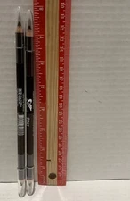 2 NEW, Amuse Cosmetics Ultra Fine & Soft Eyeliner, Black & Charcoal Gray 2-IN-1