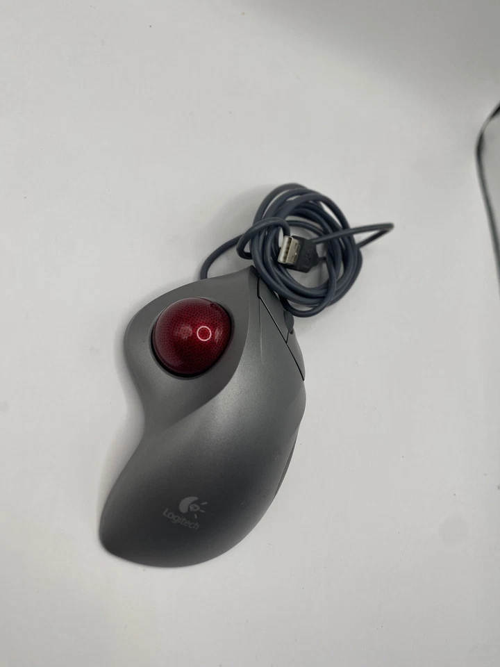 Logitech Trackman Wheel Mouse Optical RED LED Version - EXCELLENT COND - Image 2 of 3