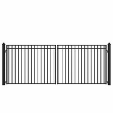ALEKO Yard Garden Black Steel 16 x 6 ft Dual Swing Driveway Gate Madrid Style