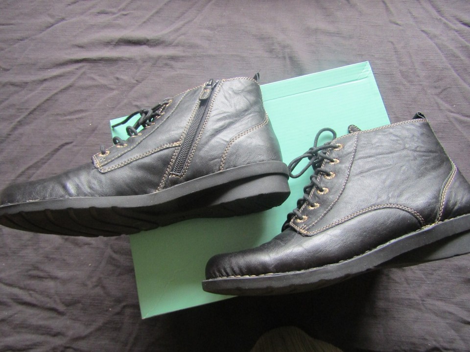 Clarks "Nailsea North" Black Leather Comfort Ankle Boots size 8 D eBay