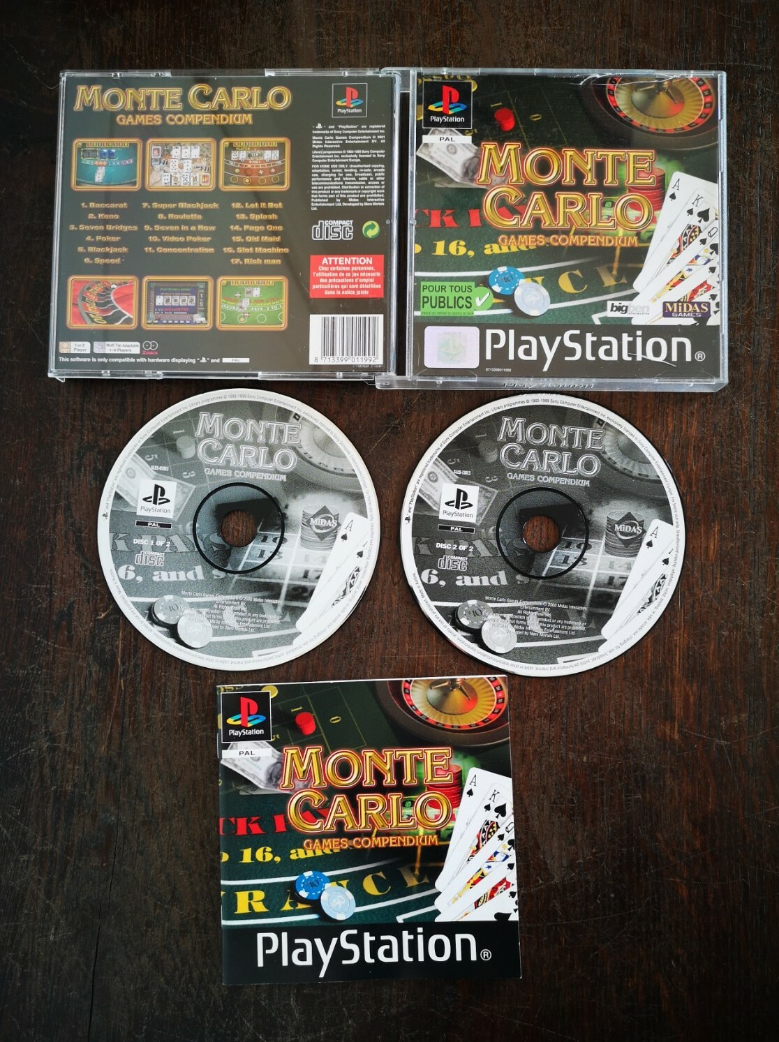 Monte Carlo Games Compendium Playstation Prix Photo Présentation