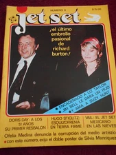 JET SET magazine BURTON LIZ TAYLOR HUGO STIGLITZ SILVIA MANRIQUEZ POLAROID AD