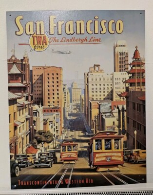 USA Blechschild--San Francisco-- Vintage Ken Erickson ca. 41x31.5 cm
