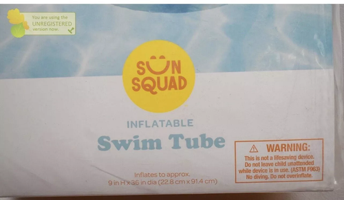 Sun Squad Inflatable Dot Ring Swim Tube 36in Diameter Floaters - Picture 2 of 3