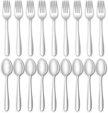 24 Piece Forks and Spoons Silverware Set,  Food Grade Stainless Steel Flatware 