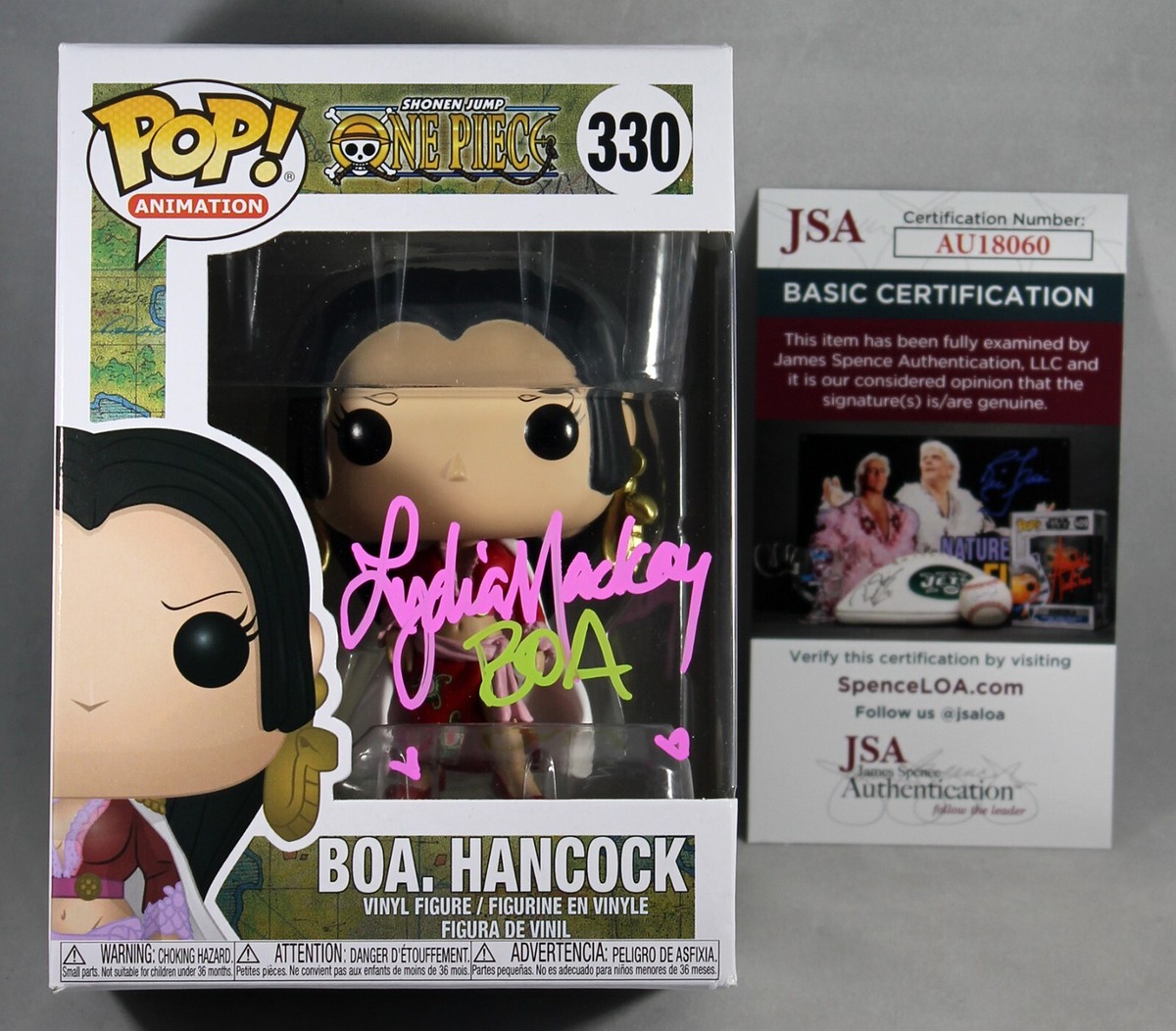 LYDIA MACKAY SIGNED BOA. HANCOCK ONE PIECE FUNKO POP FIGURE