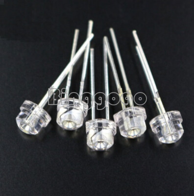 100PCS F5 5mm WHITE Straw Hat Superbright LED Light LED Lamp