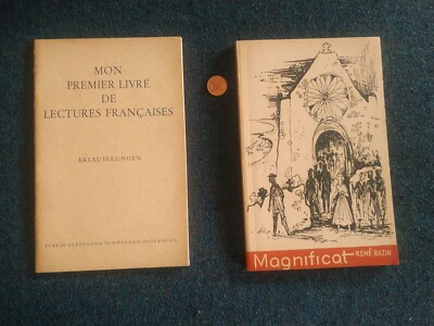 2 x Vintage Französische Heftchen: Rene Bazin & Mon premier livre de Lectures