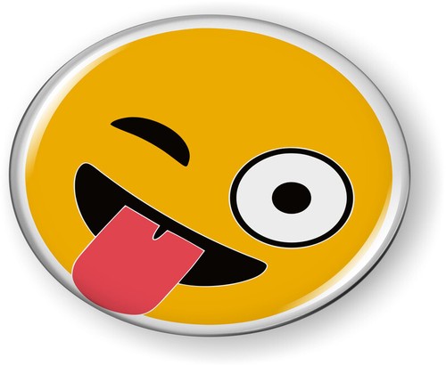 Emblem Car Sticker Chrome ROUND Bezel - Smiley Face - Picture 7 of 17