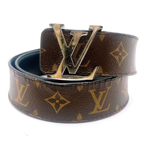 Authentic Louis Vuitton Monogram Santur LV Initial M9821 Belt from Japan USED