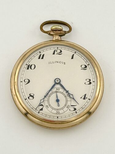 Vintage ILLINOIS Pocket Watch 406 “The Marvel” 12S 20yr GF Case RUNS PERFECT!