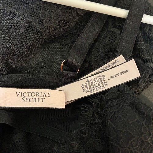 Victoria’s Secret Unlined Wicked Lace Up Teddy Black Size Large - Afbeelding 7 van 8