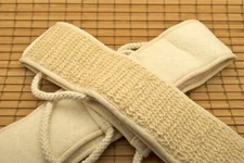 Soft Natural Sisal Fiber Back Strap Exfoliator Scrubber Spa Body Skin Brush