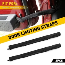 2x Adjustable Limiting Door Check Strap Fit Jeep Wrangler TJ JK JKU JL JLU-Black