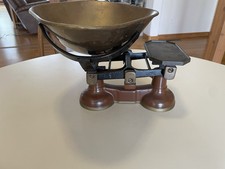 Scala Avery Roberval marrone e oro vintage con padella ovale made in England