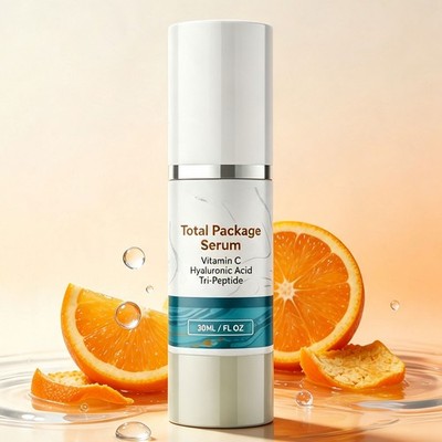 Total Package Serum - Vitamin C Serum with Hyaluronic Acid & Peptides for Face 