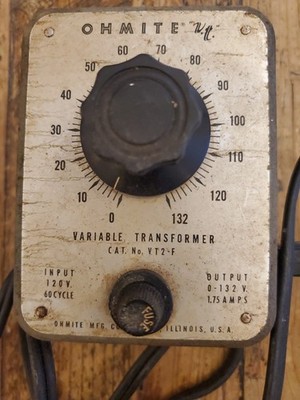Vintage Untsted As Is Ohmite VT2-F variable transformer 6.5' Cord Looks Good 