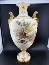 Royal Worcester Hand-Painted Porcelain Vase Height:32cm