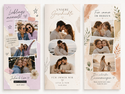 Personalisierte Fotocollage 3 Fotos digital Wunschtext Geschenk JPG PNG