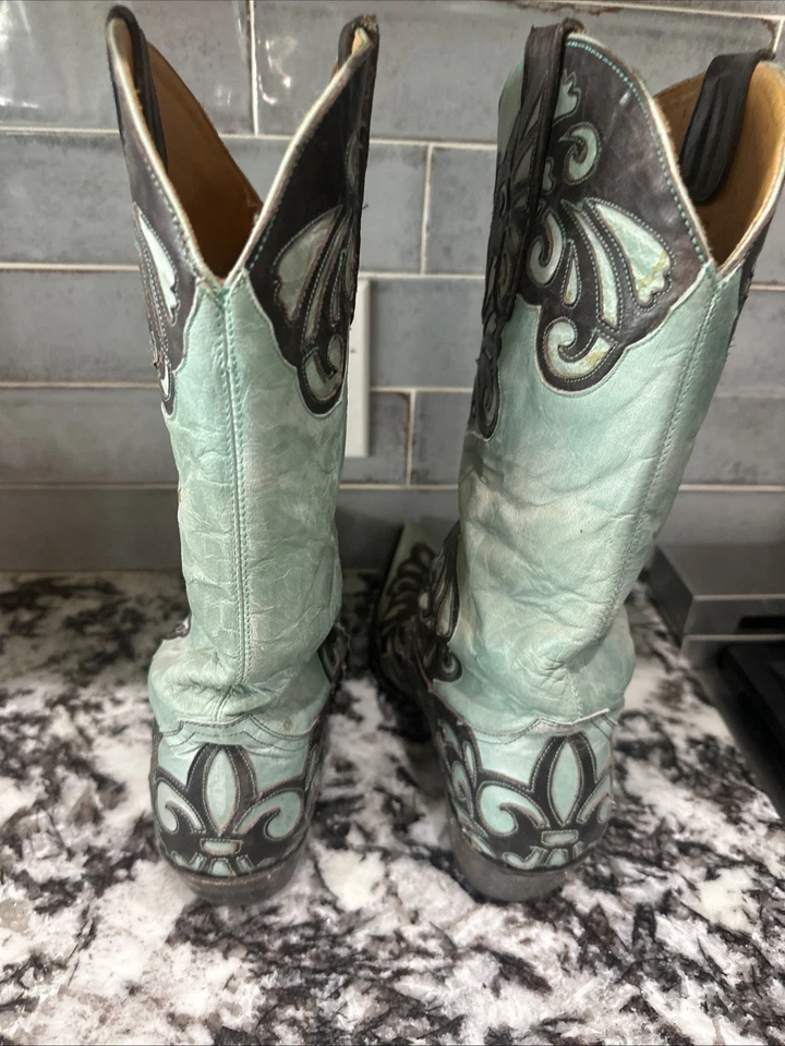 Botas Gringo Antiguas Talla 9.5, Verde Azulado y Marrón, Excelente Estado, Compradas por $700 Foto 4 de 4