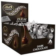Lindt LINDOR 60% Dark Chocolate Truffles 25.4oz 60 Count Candy