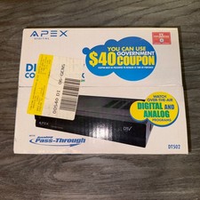 Apex Digital DT502 TV Converter Box Analog Pass Through w/ Remote -- NEW SEALED