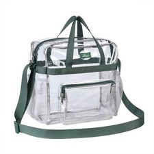 Bagenius Clear Tote Bag Stadium Approved, 12x6x12 Game Day Large, Green