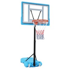 Marco de canasta de tablero transparente de PVC ajustable de 3,7-4,4 pies junto a la piscina aro de baloncesto